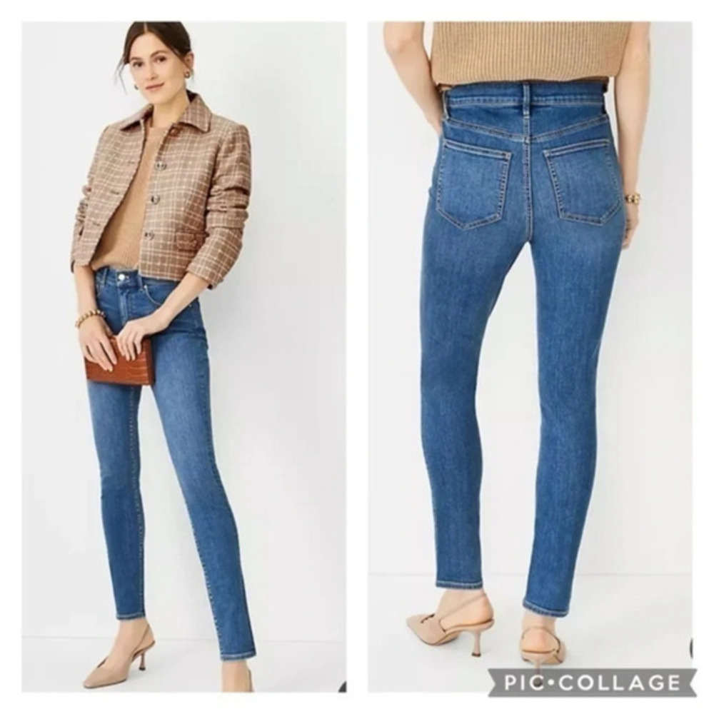 Ann Taylor High Rise Skinny Jeans in Classic Indigo Wash jeans size 10